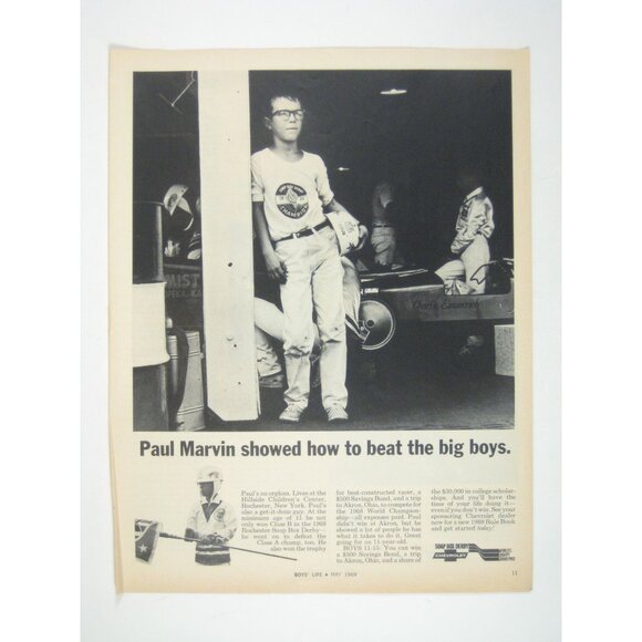 Vintage 1960 Boys Life Magazine Print Ad Soap Box Derby Champion Paul Marvin - Picture 1 of 2